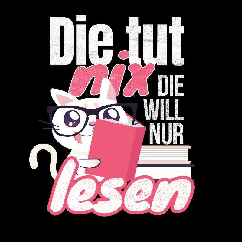 Die tut nix die will nur lesen Katze mit Bücher