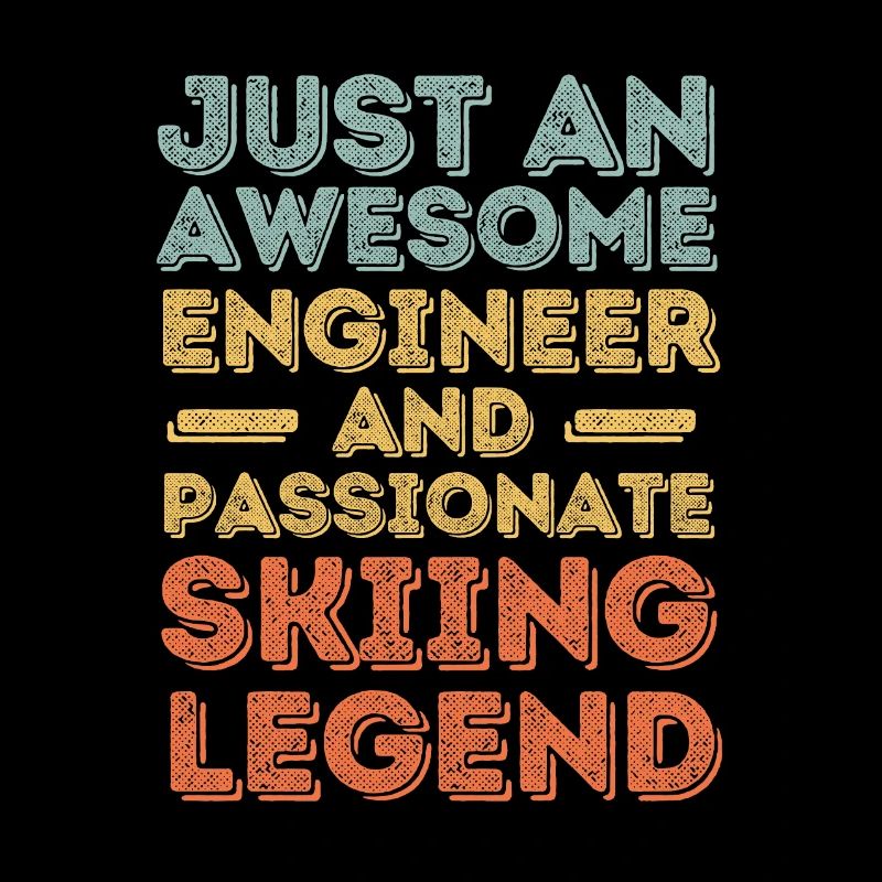Engineer skiing retro