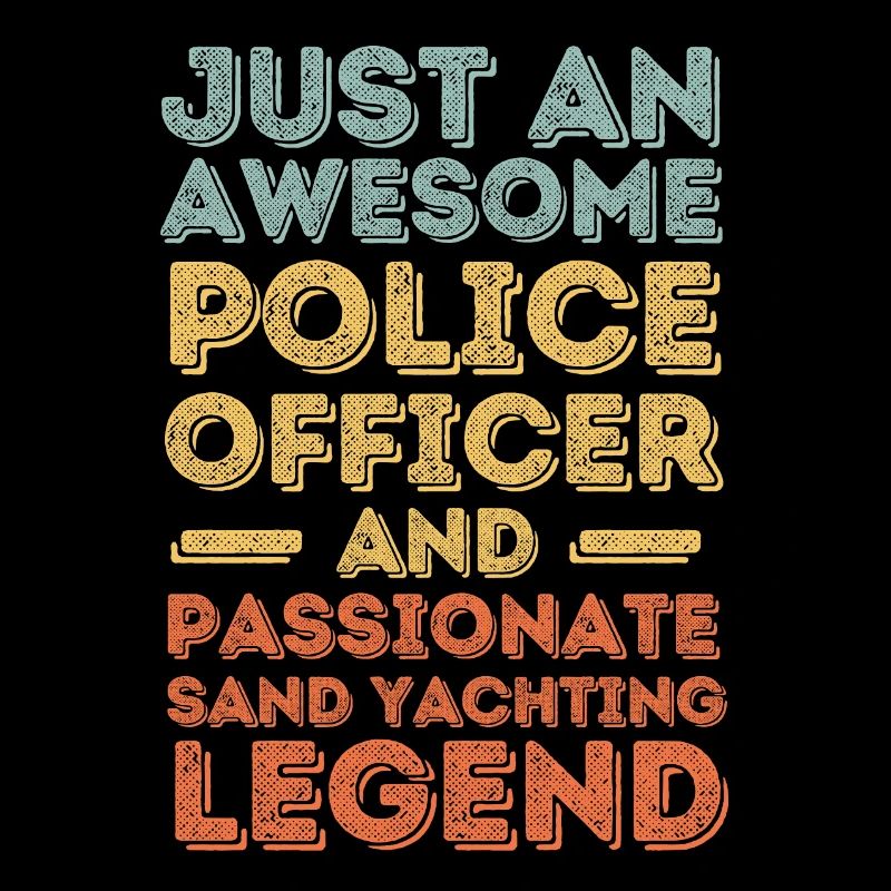 Policeman sand sailing retro