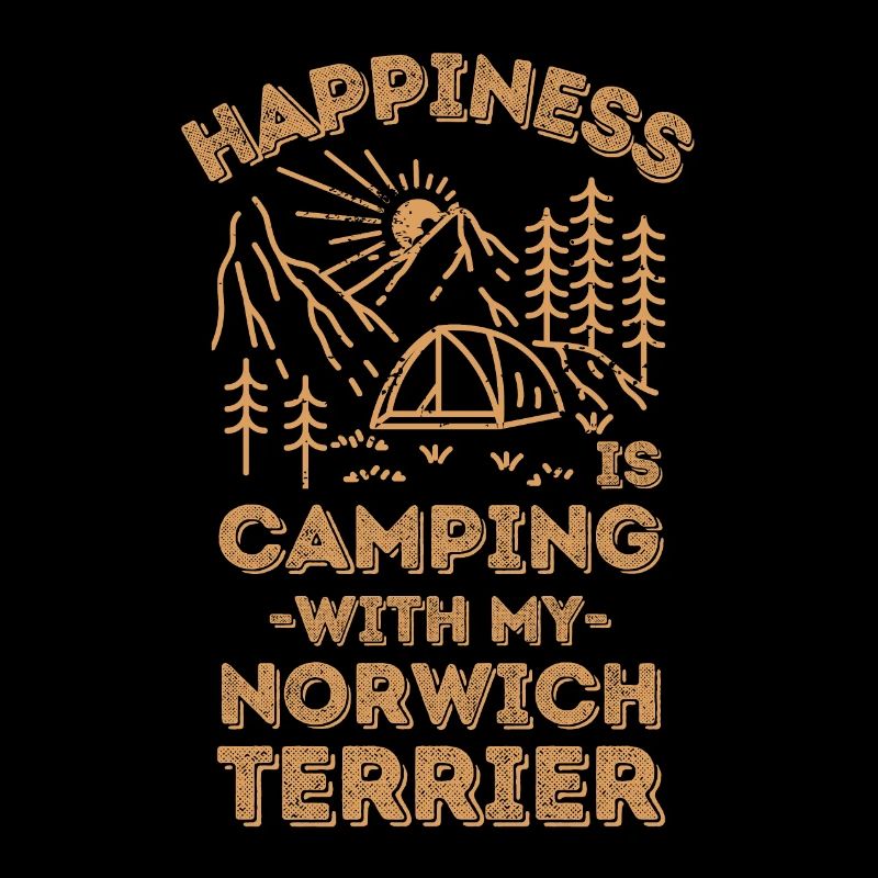 Camping with norwich-terrier