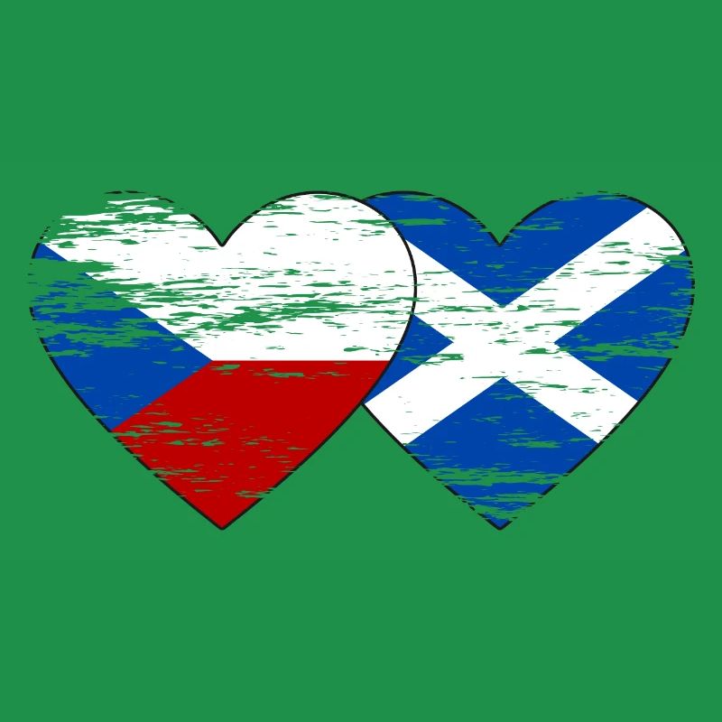 République tchèque Ecosse drapeau coeur utilisé