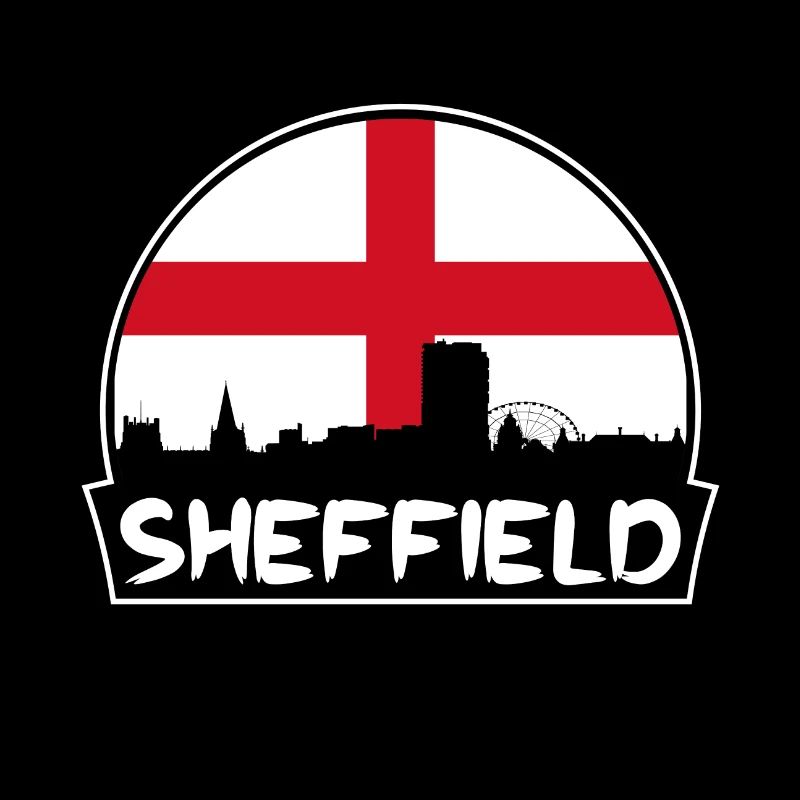 Sheffield Angleterre drapeau Skyline Silhouette Voyage