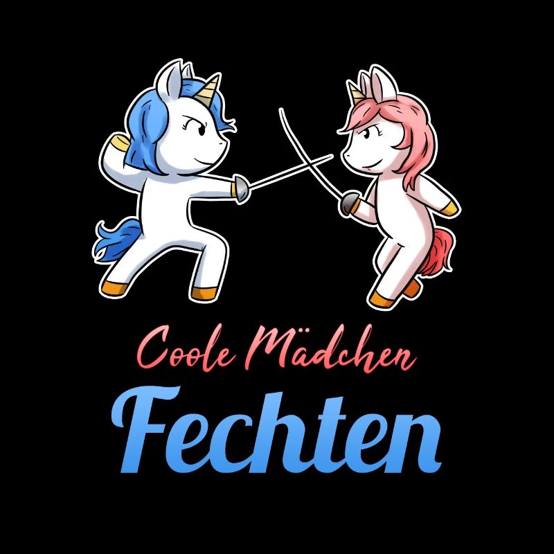 Coole Mädchen Fechten Einhorn Fechtkampf Fechter