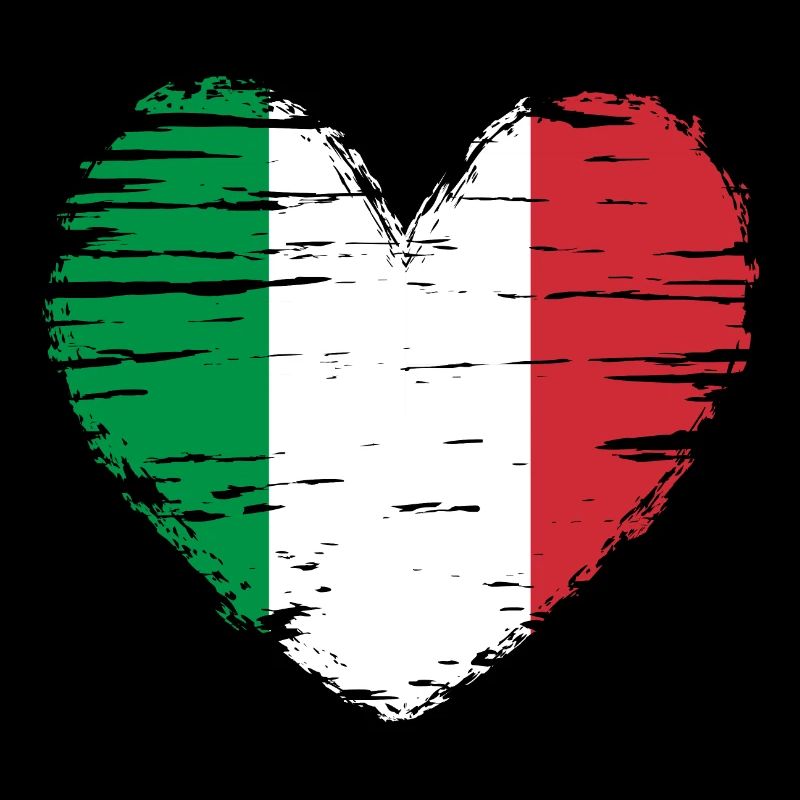 Italie coeur drapeau drapeau blason