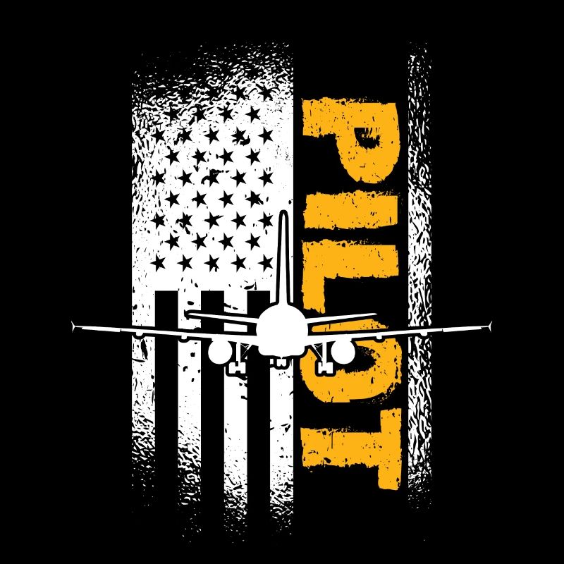 Pilot USA Flagge Flugzeug Luftfahrt Hubschrauber