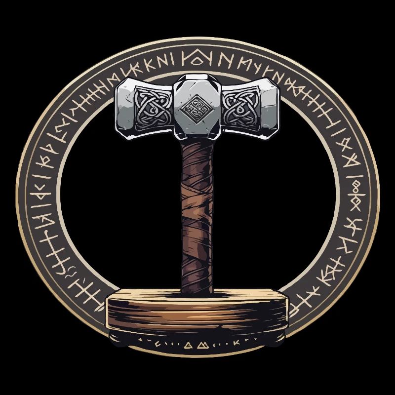 Wikinger Hammer Krieger Walhalla Runenkreis Thor