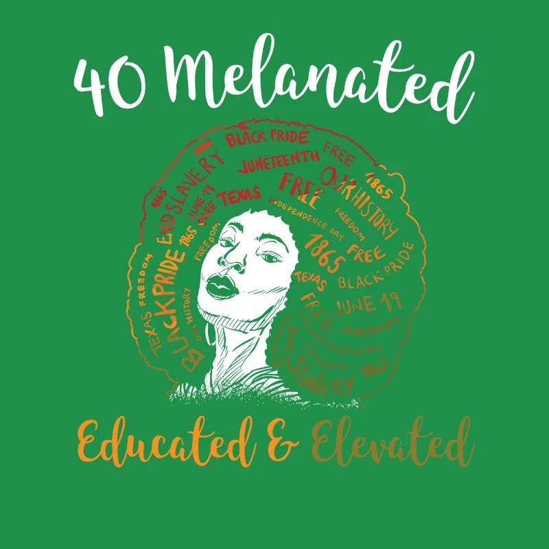 40 Melanated Educated Elevated Juneteenth