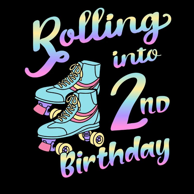 Rolling Into 2nd Birthday Quad Skater Roller Skates