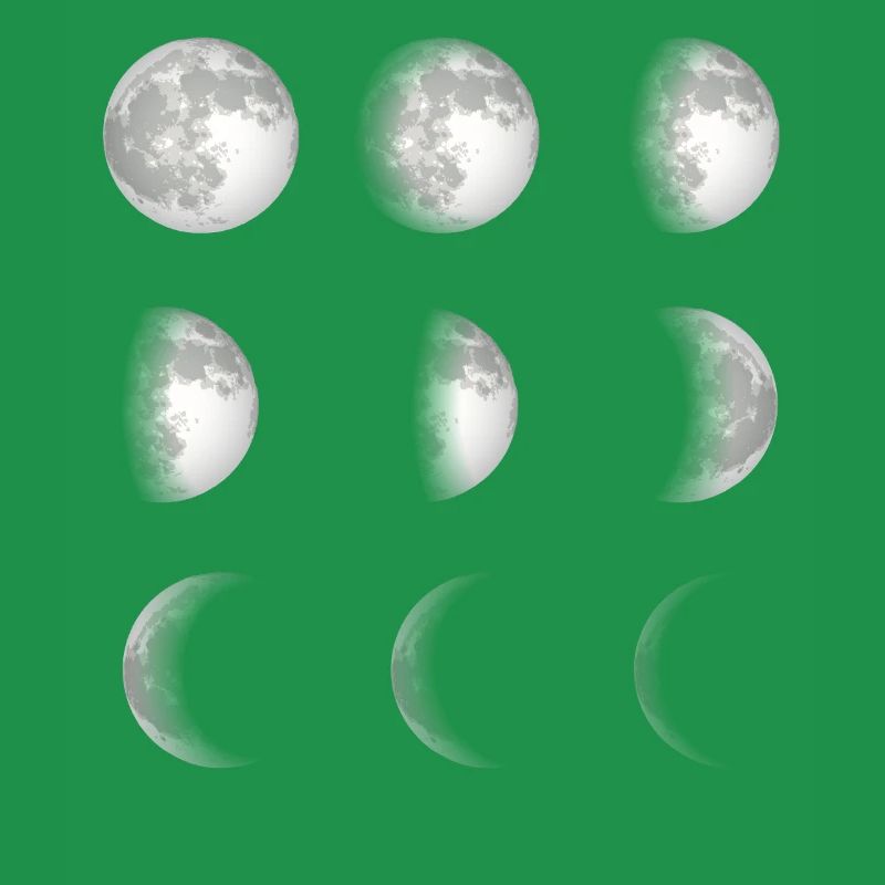 Moon phases space