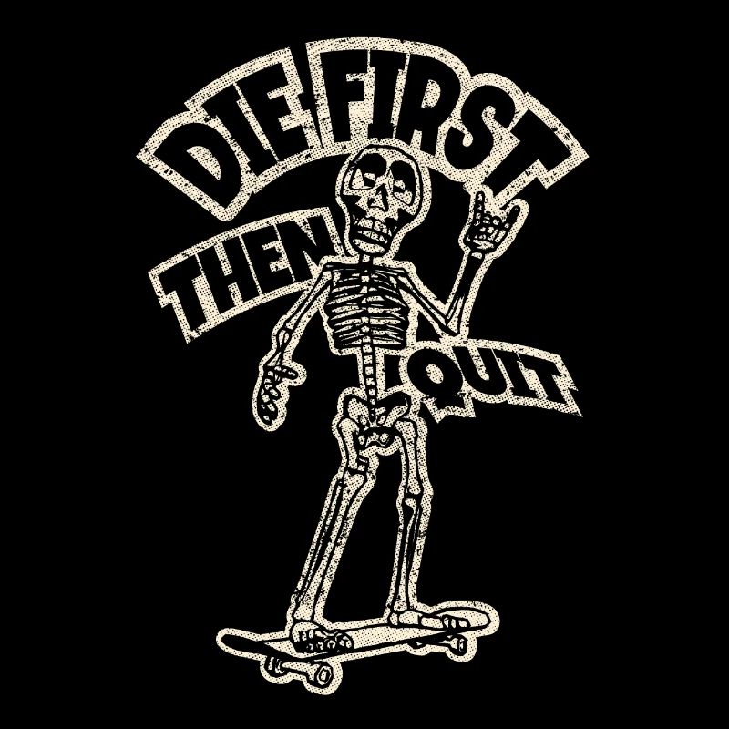 Anime Skeleton with Skateboard | Never give up!
