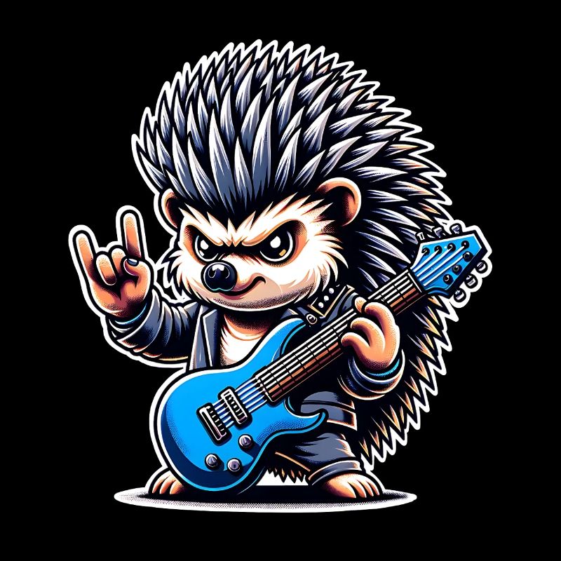 Hedgehog Guitariste de rock and roll