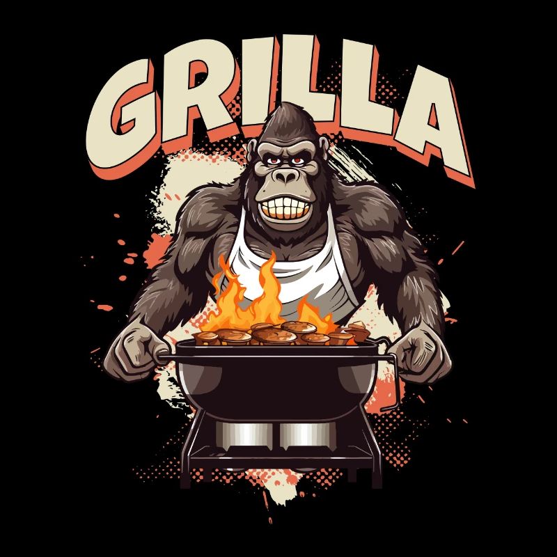 Grilling Grilla Griller Gorilla BBQ Saying Funny