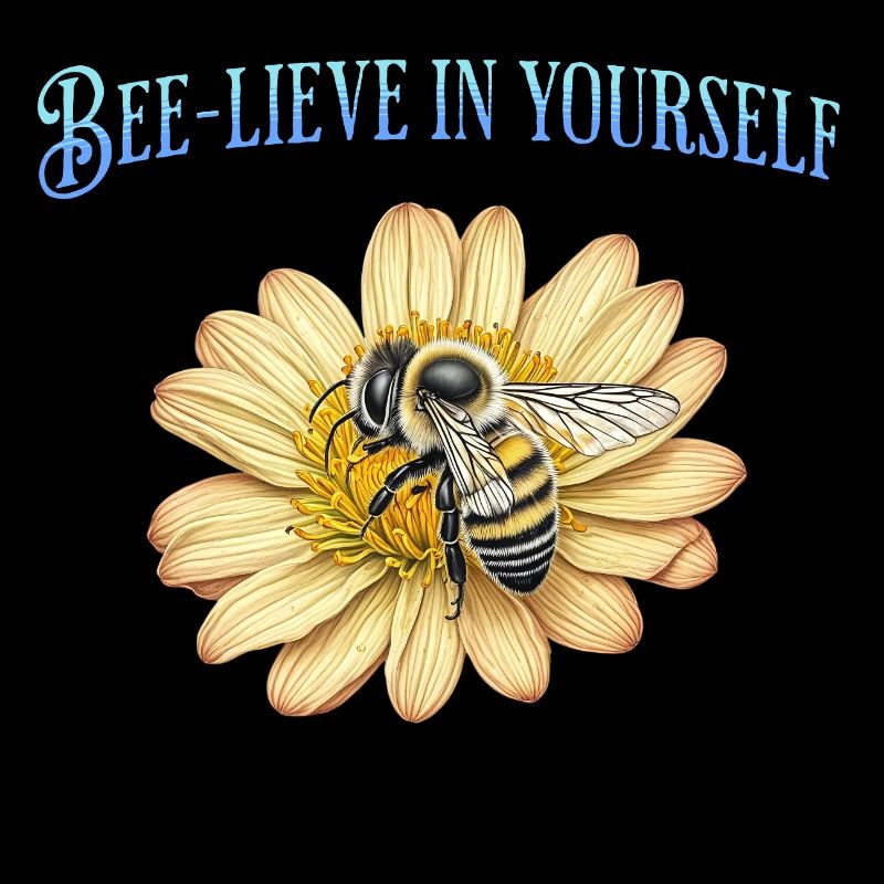 Bee-lieve in yourself, cute bee design