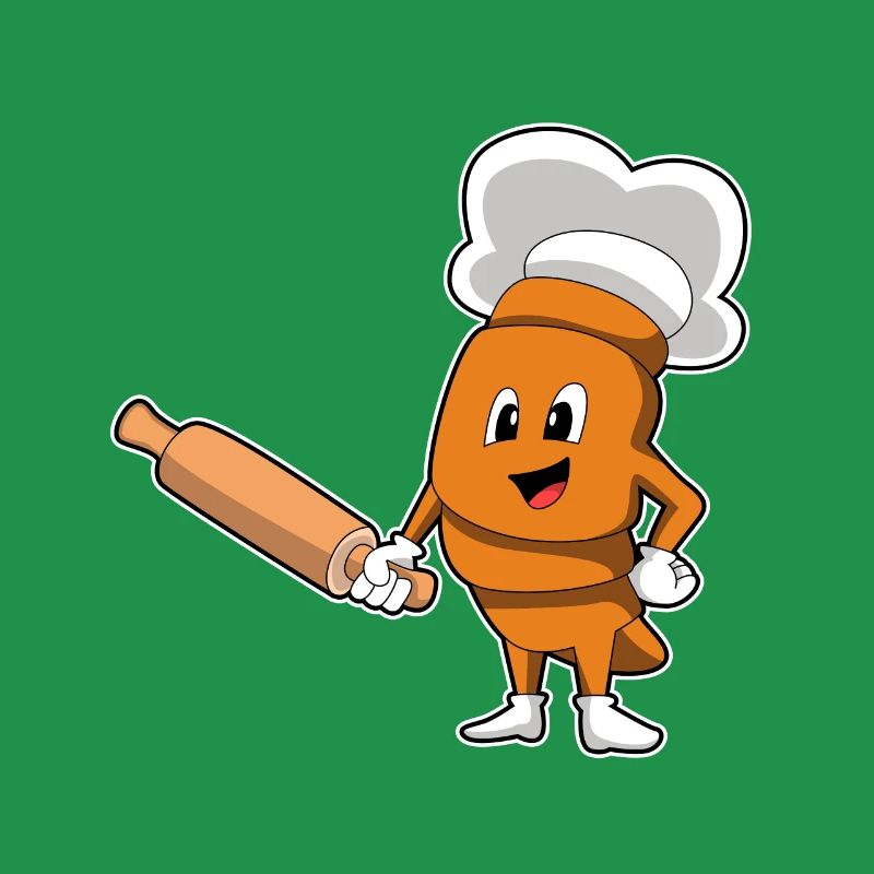 Bread as a cook with rolling pin