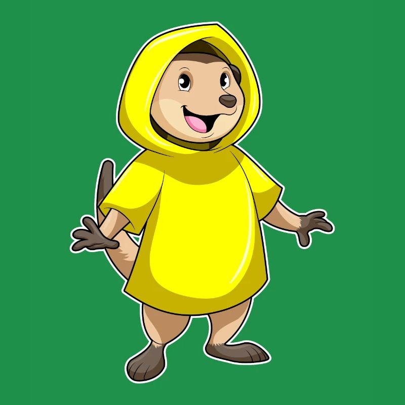 Erdmännchen mit Regenjacke