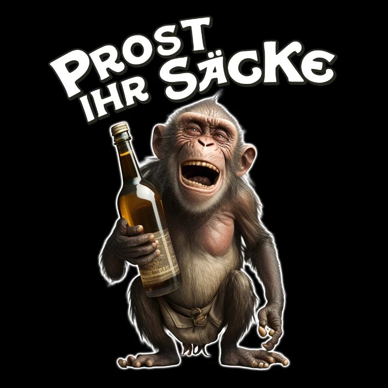 Sprüche Alkohol Prost Ihr Säcke Affe Geschenk