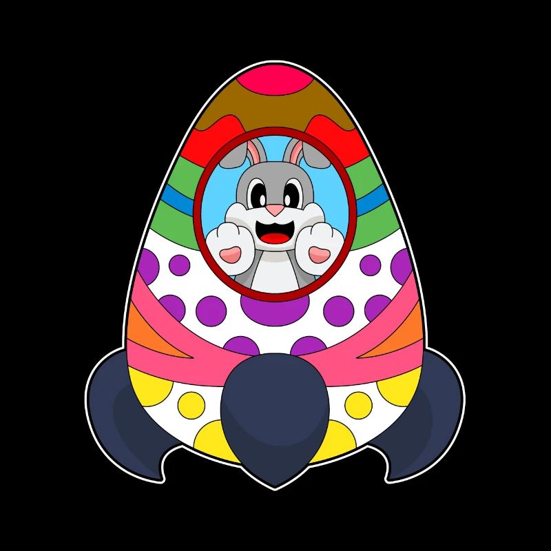 Bunny Easter Easter Egg Rocket