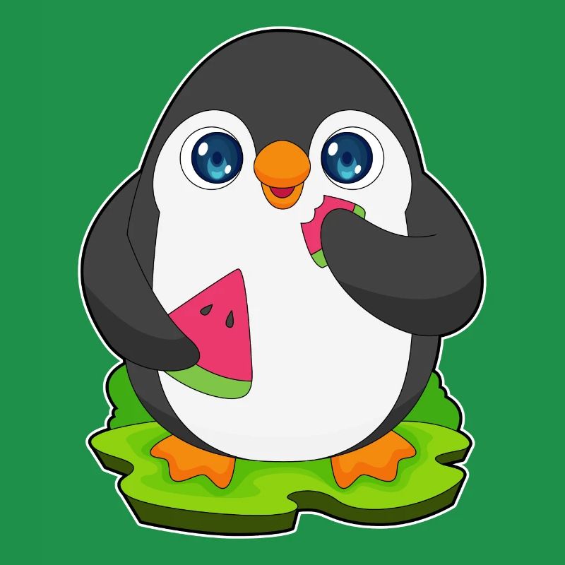 Fruit de pastèque pingouin