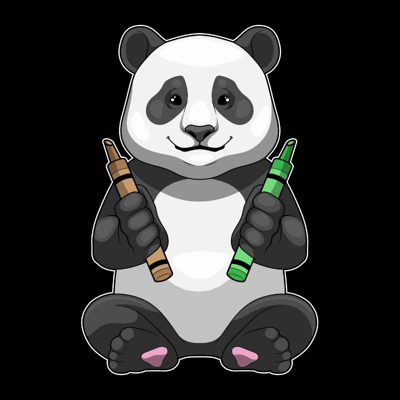 Panda Schüler Buntstifte Schule