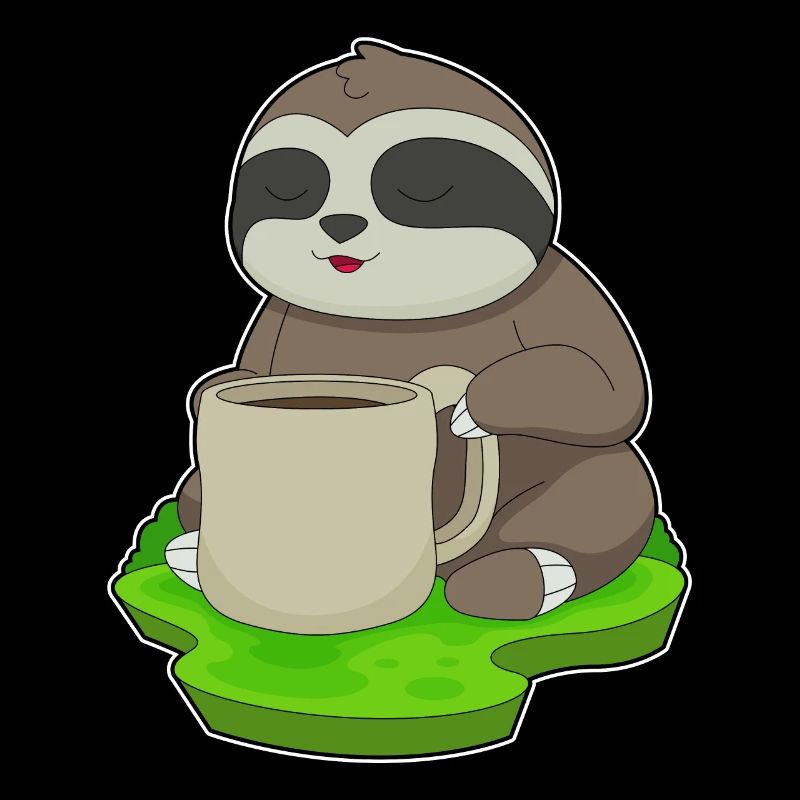 Faultier Tasse Kaffee