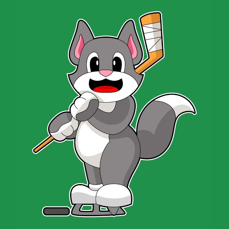 Katze Eishockey Eishockeyschläger