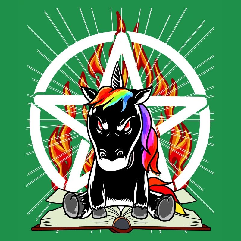 Satan Unicorn Pentagram Devilish Mythical Creature Evil
