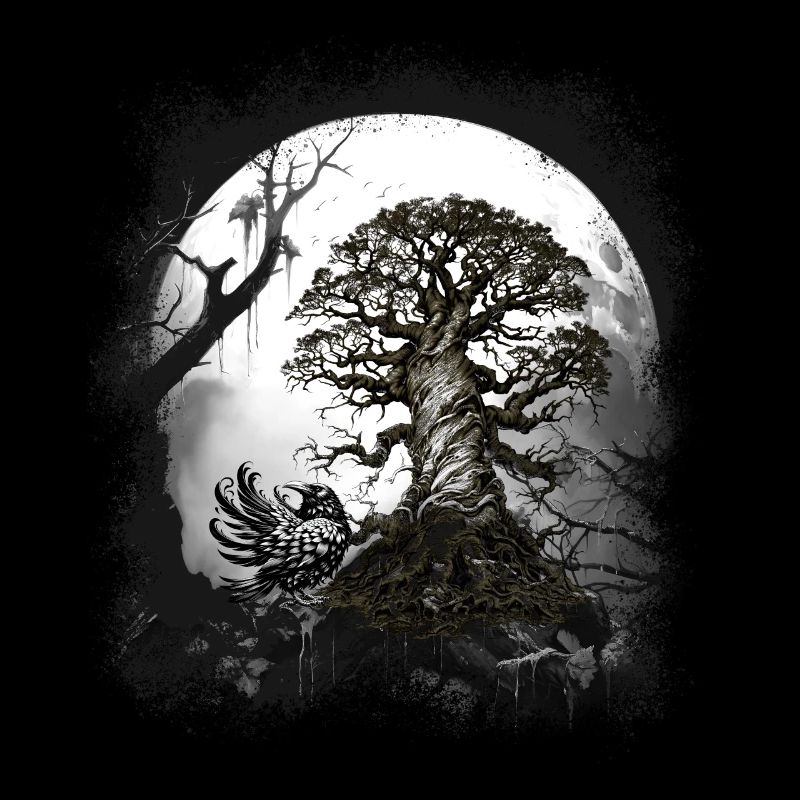 Halloween Corbeau Corbeau Forêt Créature Forêt Occulte