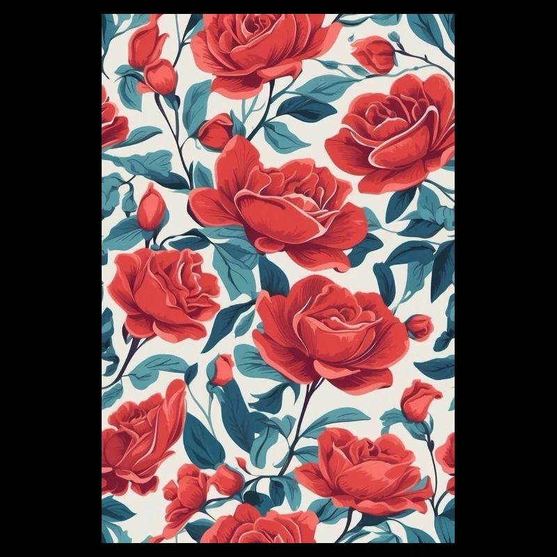 Fleurs rouges avec des feuilles vertes