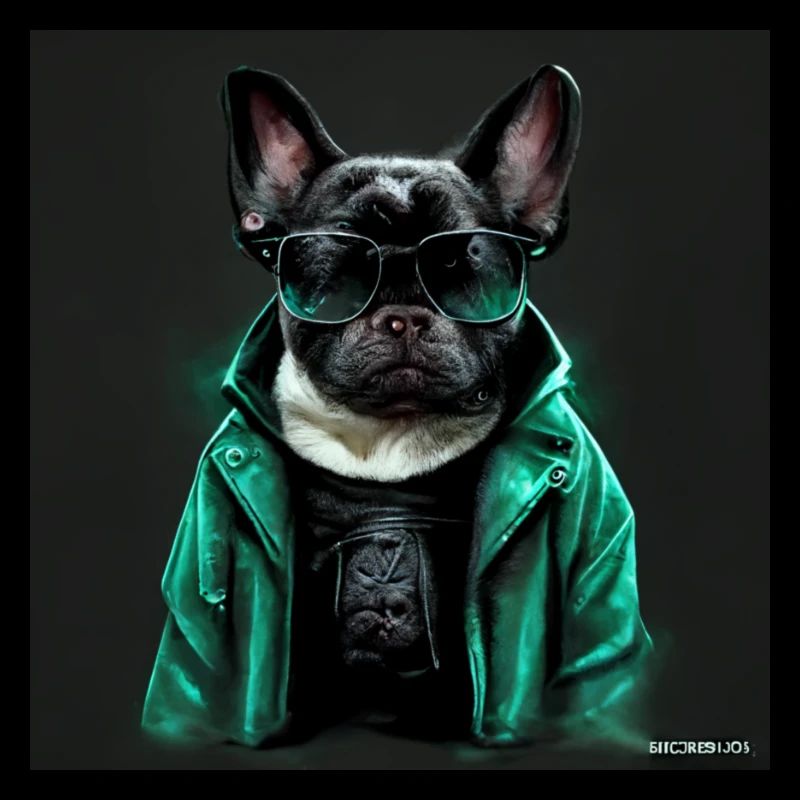 Conception du bouledogue français « Cool Guy ».