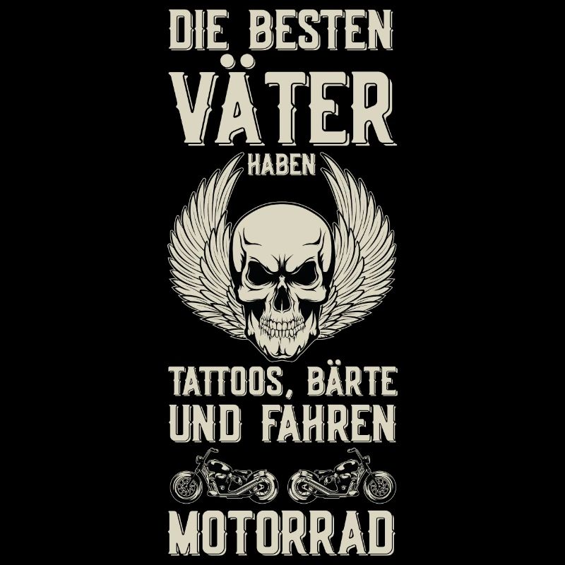 Vater Väter Bart Tattoos Motorrad Biker Vatertag