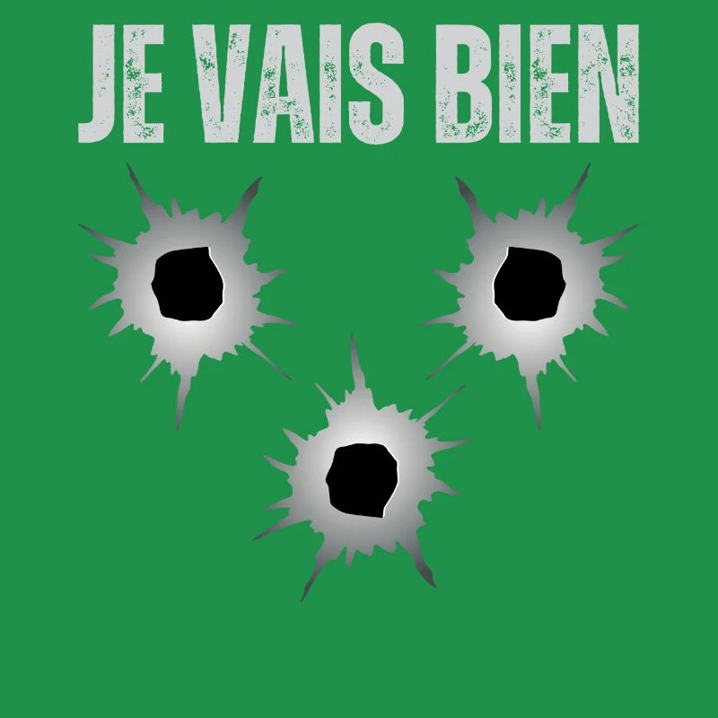 I'm fine everything is fine, bullet hole gun