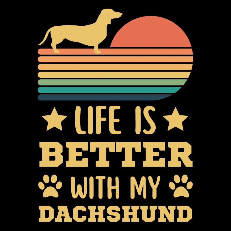 Dackel Dachshund Teckel Retro Vintage Style