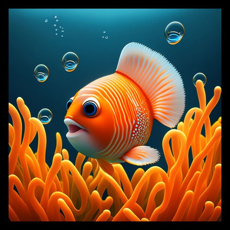 Süsser Clownfisch im Meer mit Korallen