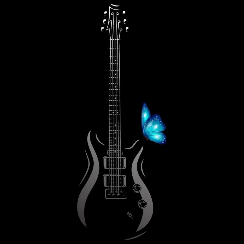 Guitare avec papillon