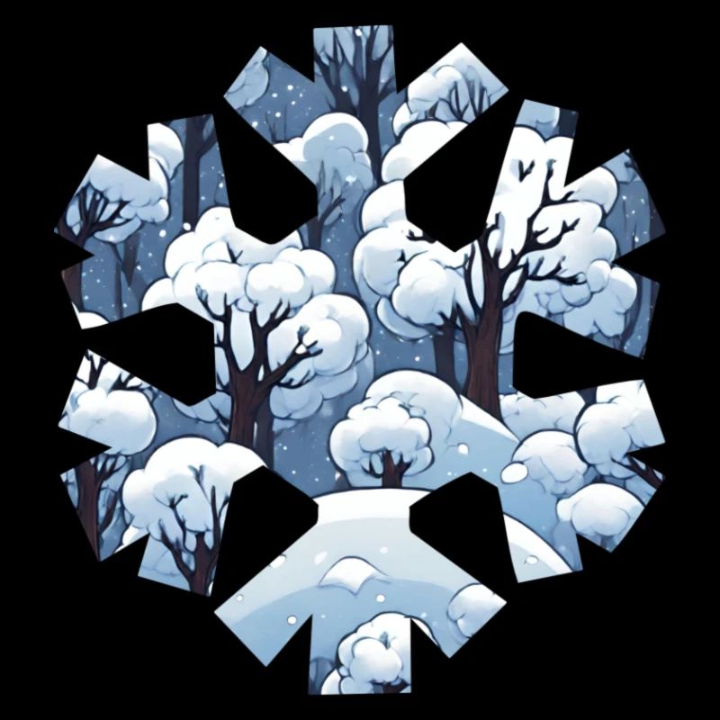 Snowy Geometric Forest