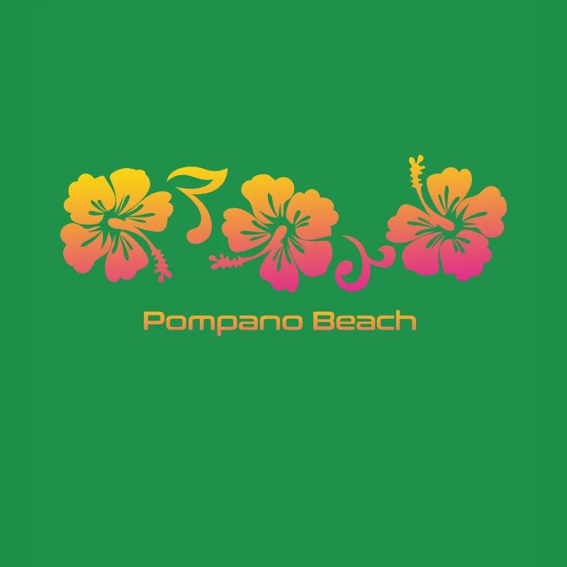 Pompano Beach Florida Hibiscus Souvenir Vacation