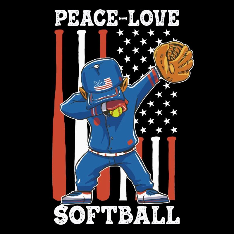 Mädchen Frieden Liebe Softball