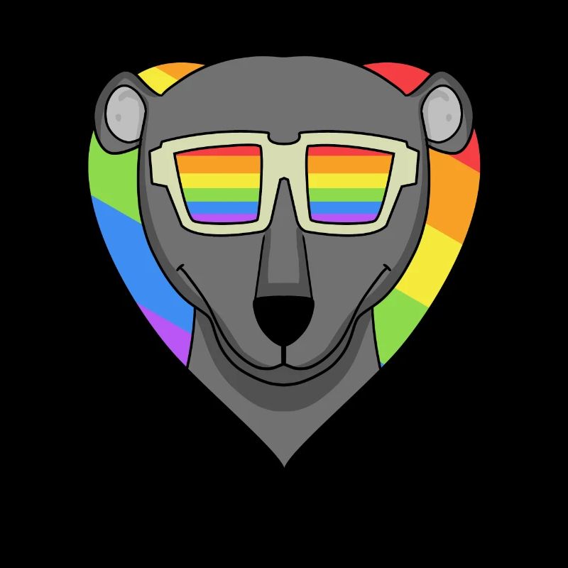 LGBT Tier Schwarzer Panther Regenbogen Herz