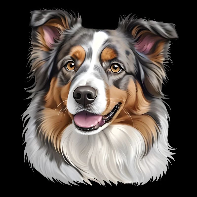 Australian Shepherd Head