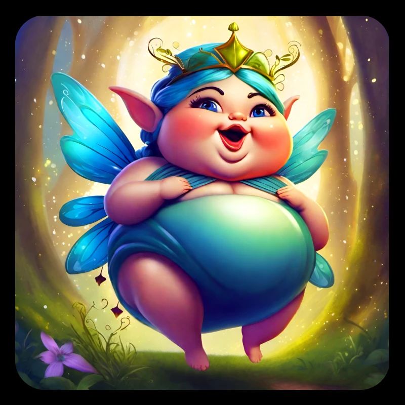 Mignonne grosse fée avec des ailes