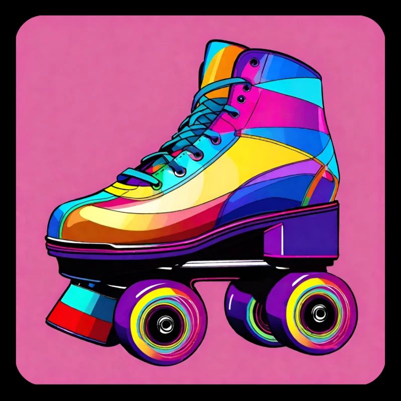 Bunter Disco Rollschuh Retro Style