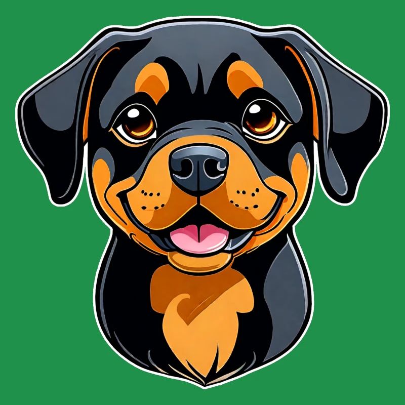 Rottweiler mignon dans un style comique