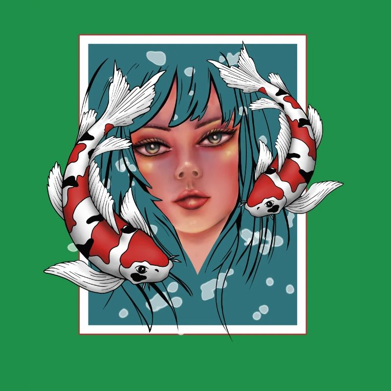 Mädchen mit Koi
