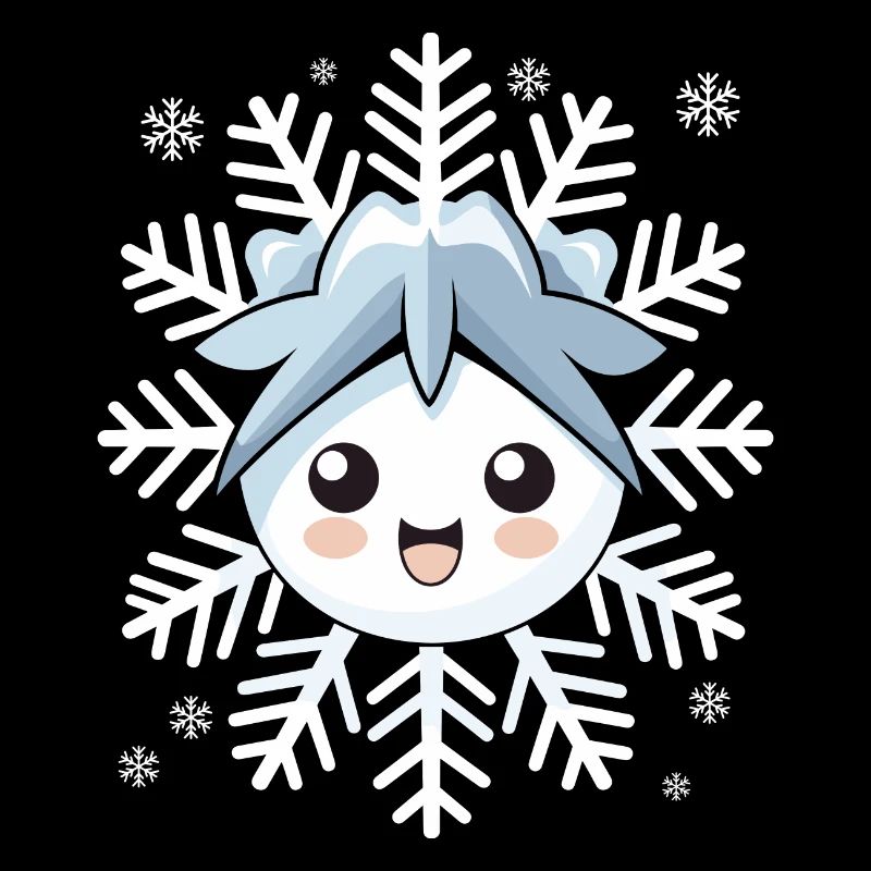 Cadeau mignon drôle de flocon de neige d’hiver Kawaii