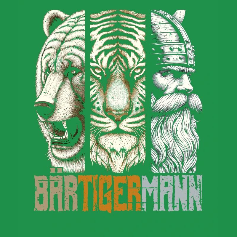 Bärtigermann Bär Tiger Mann Geschenk Bart Sprüche