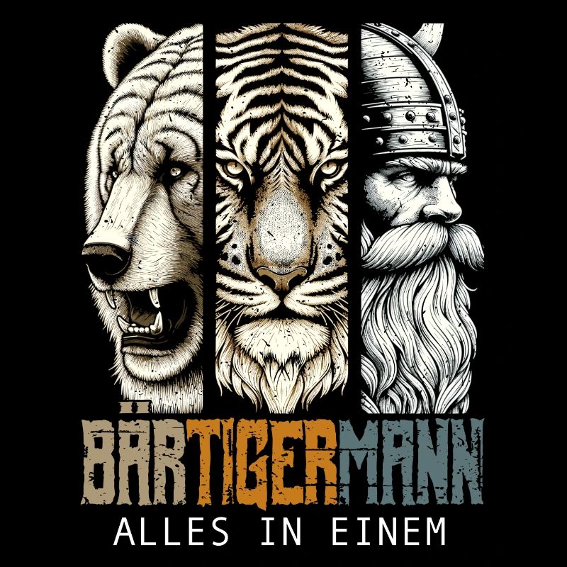 Bärtigermann Bär Tiger Mann Geschenk Bart Sprüche