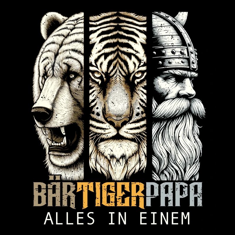 Bärtigerpapa Bär Tiger Mann Geschenk Bart Sprüche