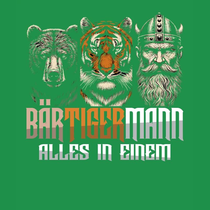 Bärtigermann Bär Tiger Mann Geschenk Bart Sprüche