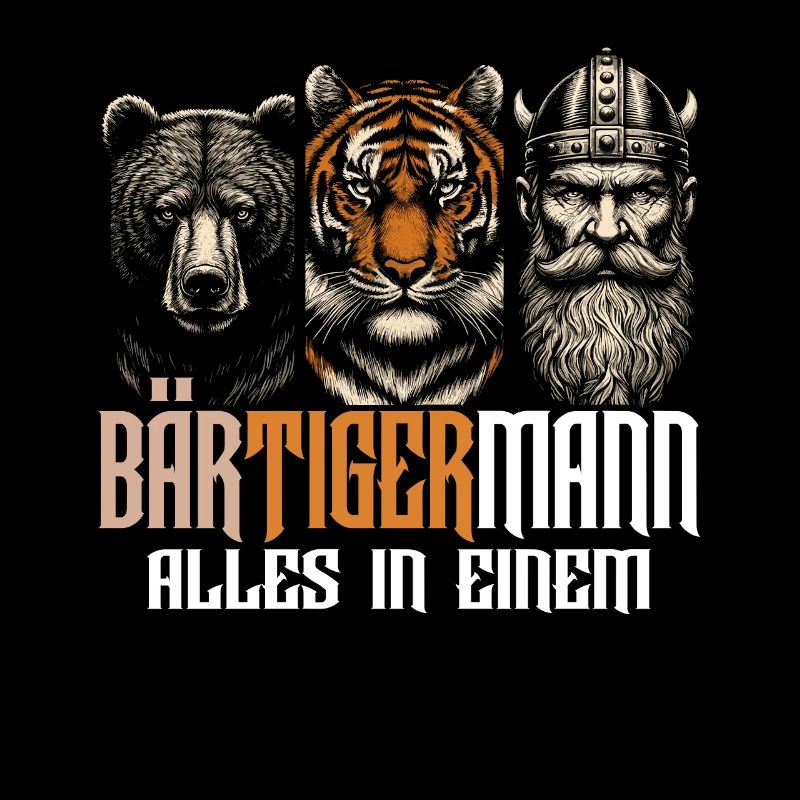 Bärtigermann Bär Tiger Mann Geschenk Bart Sprüche