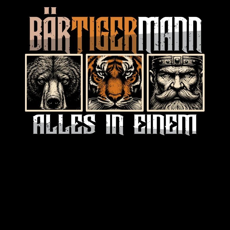 Bärtigermann Bär Tiger Mann Geschenk Bart Sprüche